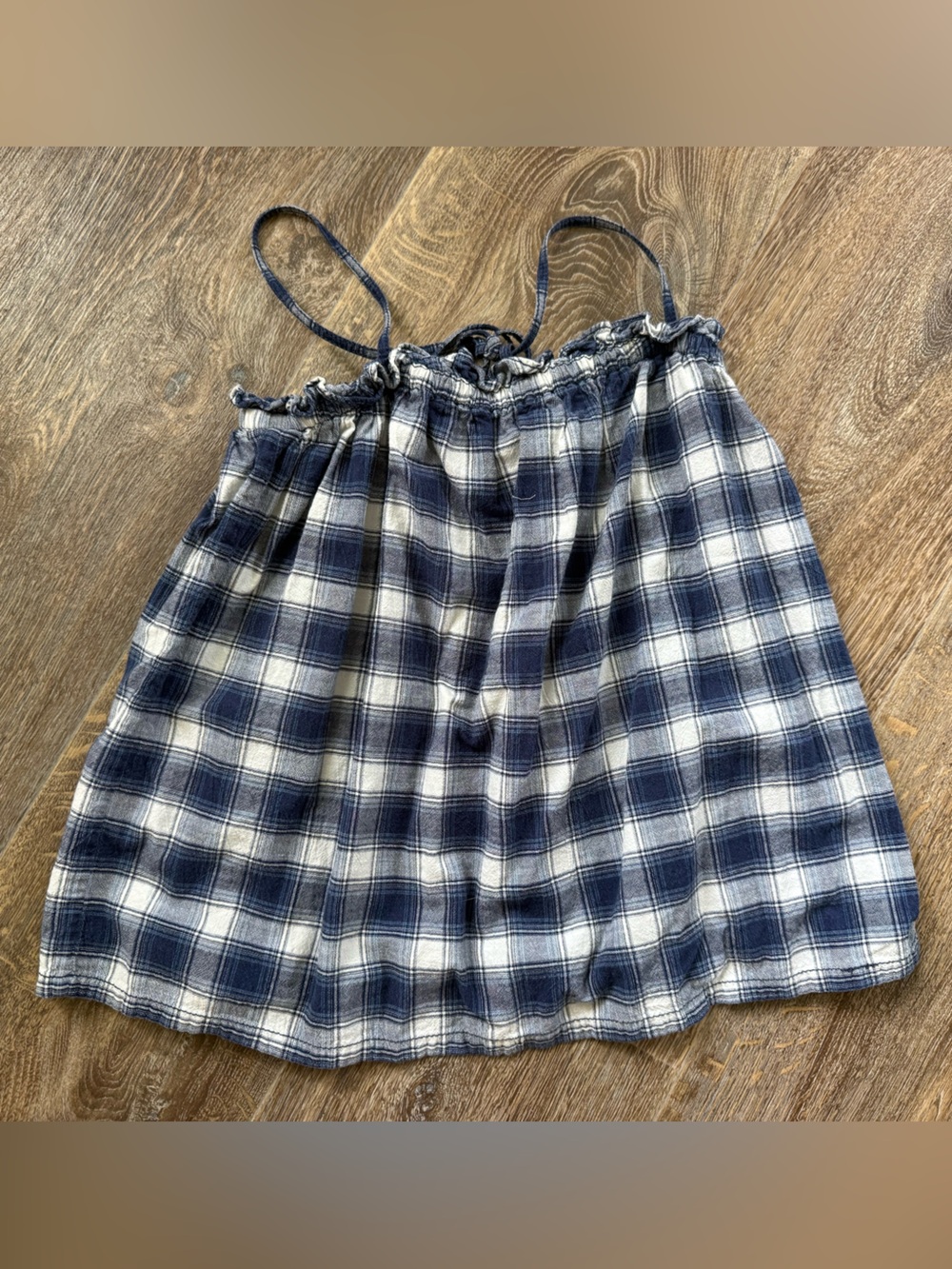 Women’s Blue Plaid Top |  XXS